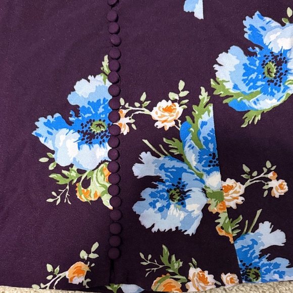 Urban Outfitters Purple Floral A-Line Skort/Skirt XS - Picture 3 of 4